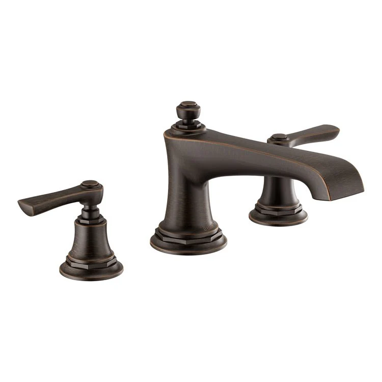 Roman Tub Trim Rook Less Handle Brilliance Luxe Gold ADA 10-16 Inch Spread 14 Gallons per Minute - Frankwebs