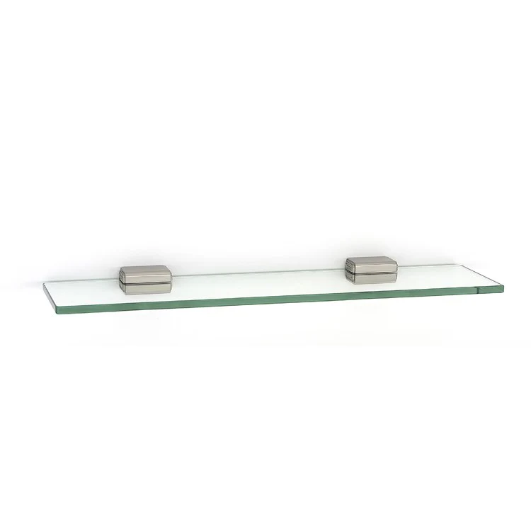 Shelf Cube Bath with Brackets Unlacquered Brass 18 Inch Brass/Glass - Frankwebs