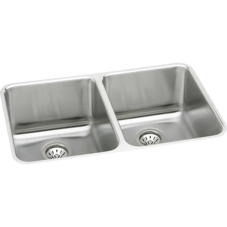 Kitchen Sink Lustertone Classic 35.75 x 18.5 Inch Double Bowl Kit Equal Lustrous Highlighted Satin Undermount - Frankwebs