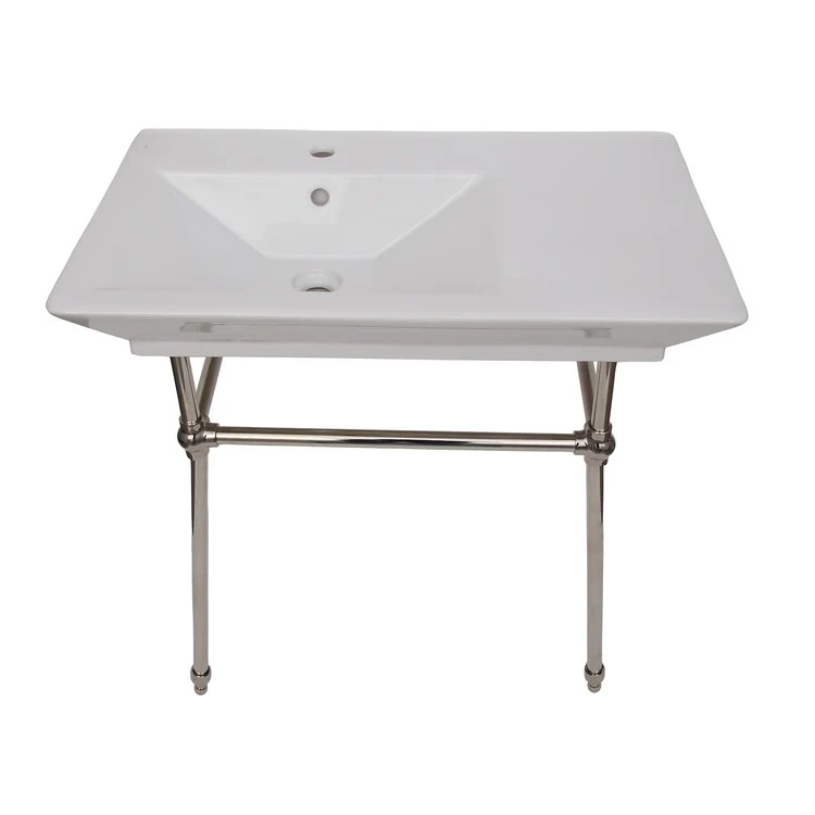 Console Sink Opulence His 31-1/2 Inch Rectangle White/Oil Rubbed Bronze 1 Hole - Frankwebs