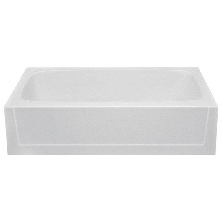 Soaking Tub Alcove Left Drain Bone Rectangle 50 Gallons 60 x 30 x 15 Inch - Frankwebs