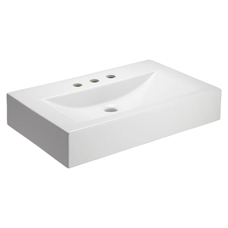 Lavatory Sink Sonja Above Counter 25-5/8 Inch 4 Inch Spread Rectangle White - Frankwebs