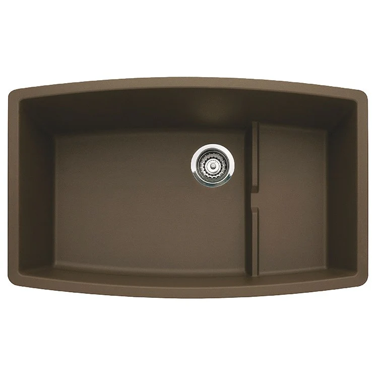 Kitchen Sink Performa Cascade 32 x 20 Inch Single Bowl with 8x17-1/2 Inch Raised Ledge Coal Black Undermount - Frankwebs