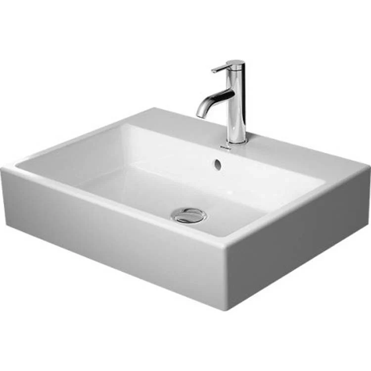 Lavatory Sink Vero Air Above Counter with Overflow 23-5/8 x 18-1/2 Inch Rectangle White 1 Hole - Frankwebs