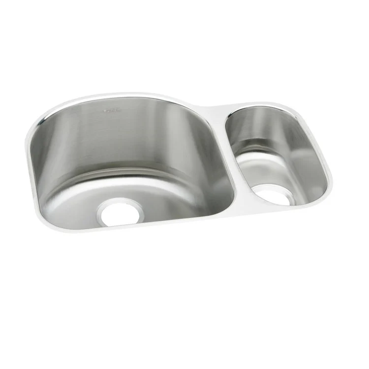 Kitchen Sink Lustertone Classic 26.75 x 20 Inch Double Bowl Offset 70/30 Kit Lustrous Satin Undermount Drain Location - Frankwebs