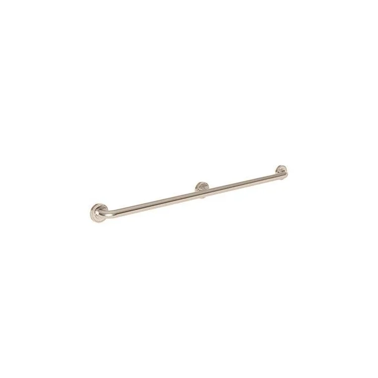 Grab Bar Amisa 42 Inch 3 Post Round Plate Polished Brass Uncoated Living ADA Wall Mount Brass - Frankwebs