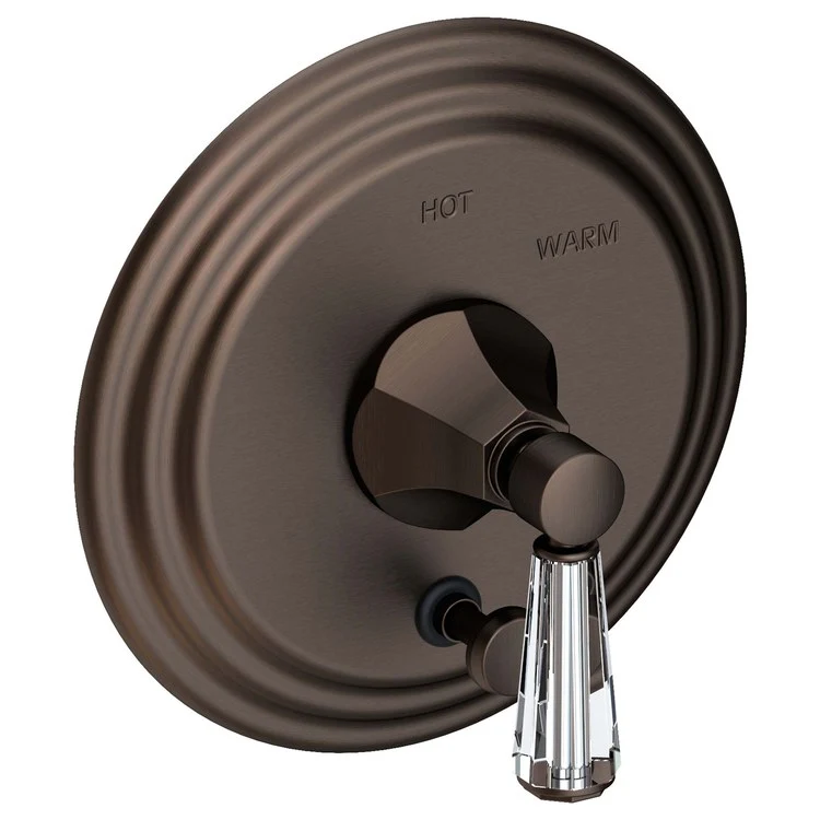 Metropole Pressure Balance Tub/Shower Valve Trim Only with Crystal Lever Handle - Polished Gold PVD - Frankwebs