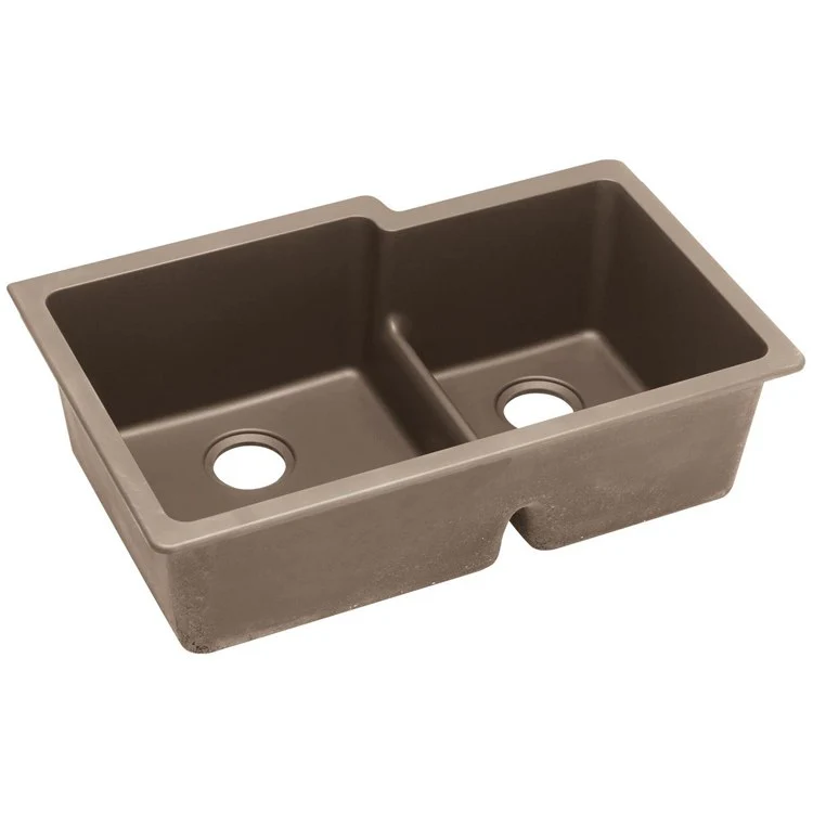 Kitchen Sink Quartz Classic 33 x 20.5 Inch Double Bowl Offset 60/40 with Aqua Divide Greystone Undermount - Frankwebs