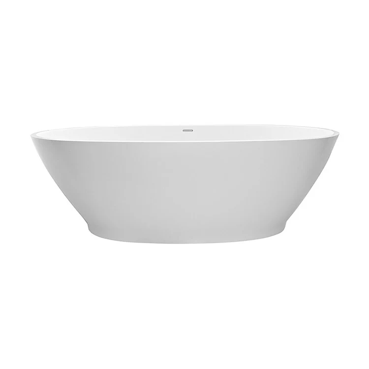 Soaking Tub Alissa 64.75 x 33.5 Inch Freestanding Center Biscuit Matte Sculpturestone 90 Gallons 21-5/8 Inch - Frankwebs