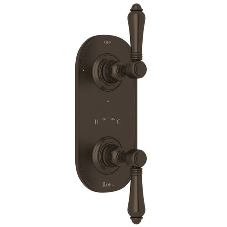 Thermostatic Trim 1/2 Inch with Diverter 2 Metal Lever Unlacquered Brass 6.7 Gallons per Minute Brass - Frankwebs