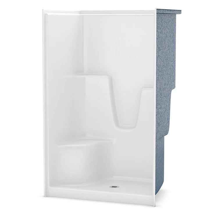 Shower Module 48 Inch AcrylX White 1 Pieces Left Hand Contoured Corner Seat - Frankwebs