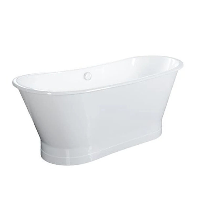 Freestanding Tub Wakely 68 Inch Double Roll Top Oval Cast Iron White No Faucet Holes - Frankwebs