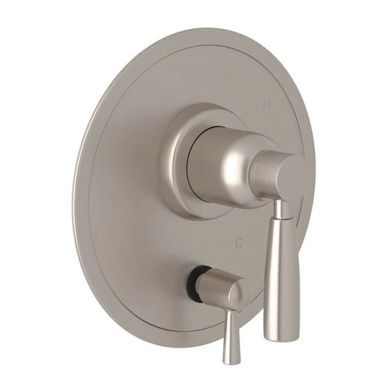 Pressure Balance Valve Trim Holborn 1/2 Inch with Diverter 2 Lever Satin Nickel - Frankwebs