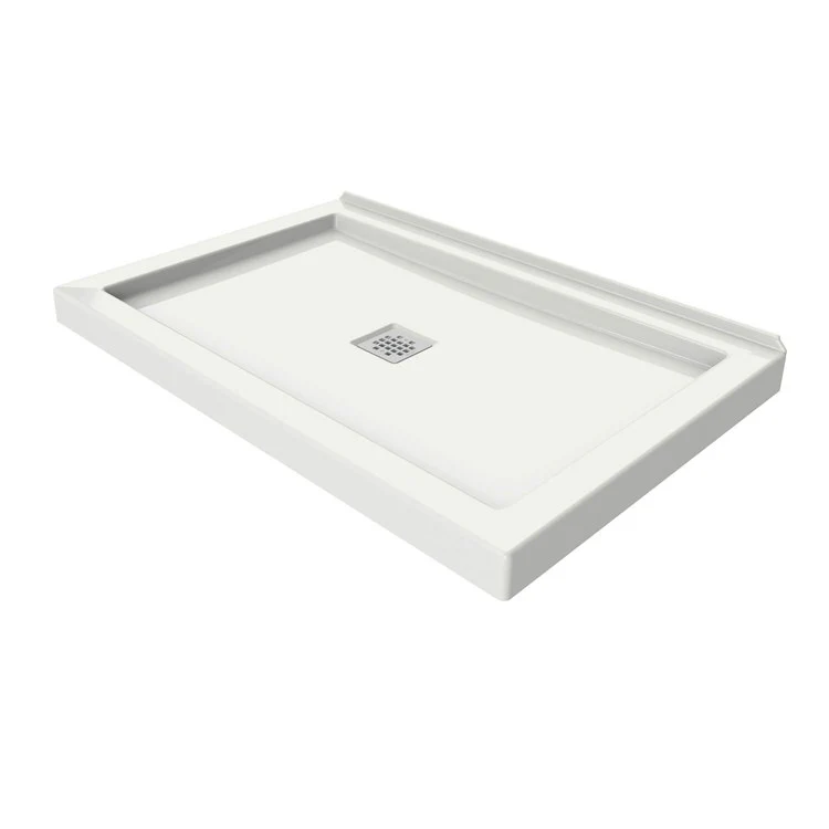 Shower Base B3 Square Drain/Wall Mount White 48L x 32W Inch Acrylic Center - Frankwebs