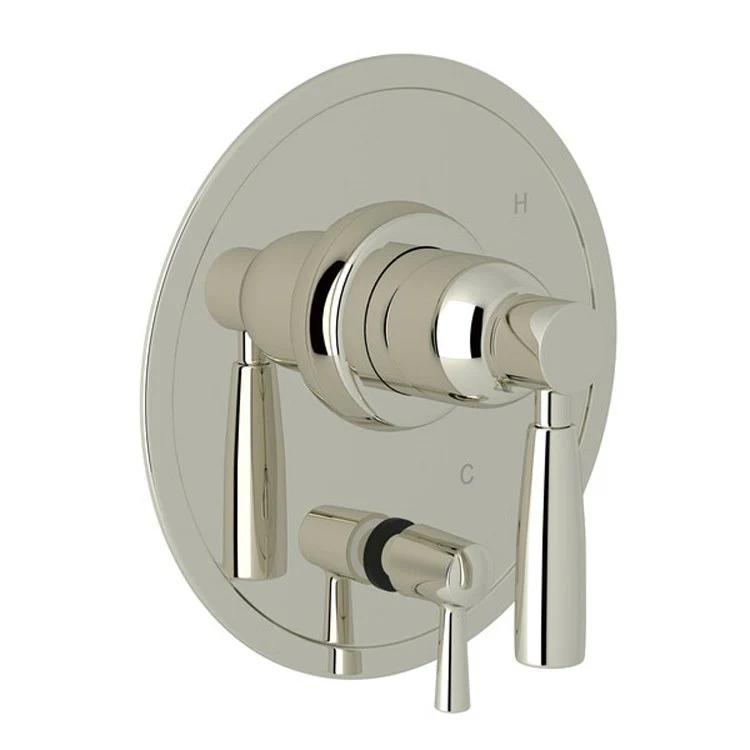 Pressure Balance Valve Trim Holborn 1/2 Inch with Diverter 2 Lever Satin Nickel - Frankwebs