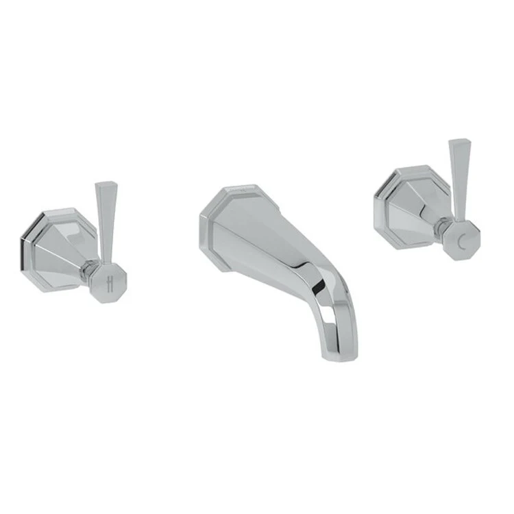 Tub Filler Deco Wall Mount 2 Lever Fixed Spout English Gold - Frankwebs