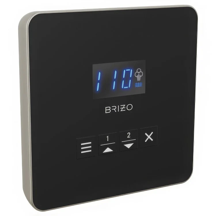 Steambath Control Mystix Linear Square Lumicoat Polished Nickel Surface Mount Inside Steam Room Selectable RapidMist Patented Dual Sensor Technology - Frankwebs