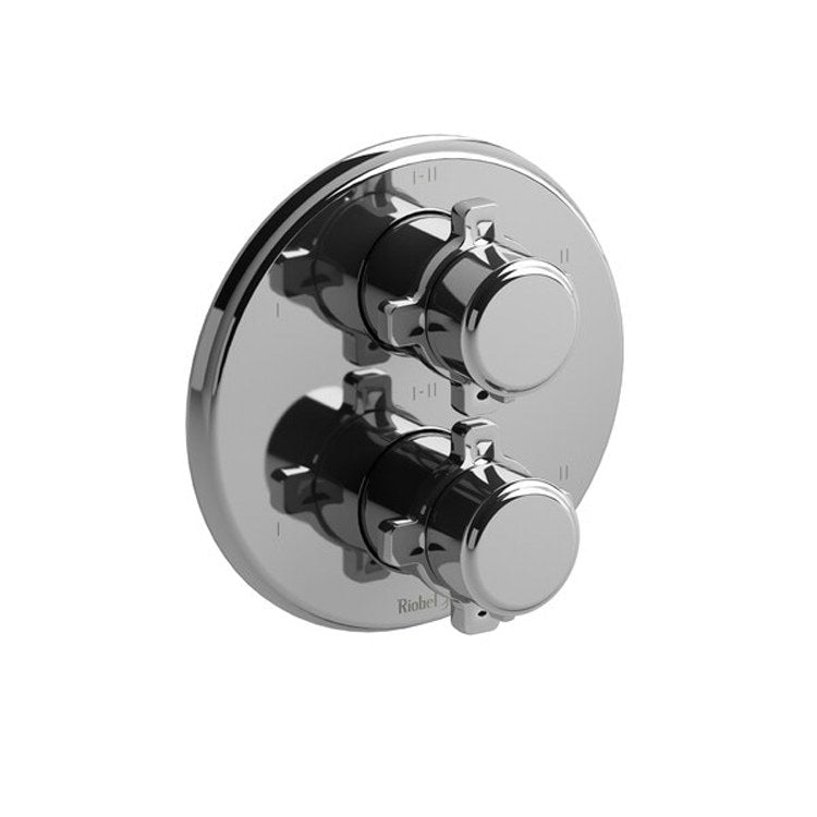 Thermostatic and Pressure Balance Valve Trim Momenti 3/4 Inch Round 4-Way 6 Function 2 X-Shaped Polished Nickel 10.0 Gallons per Minute - Frankwebs