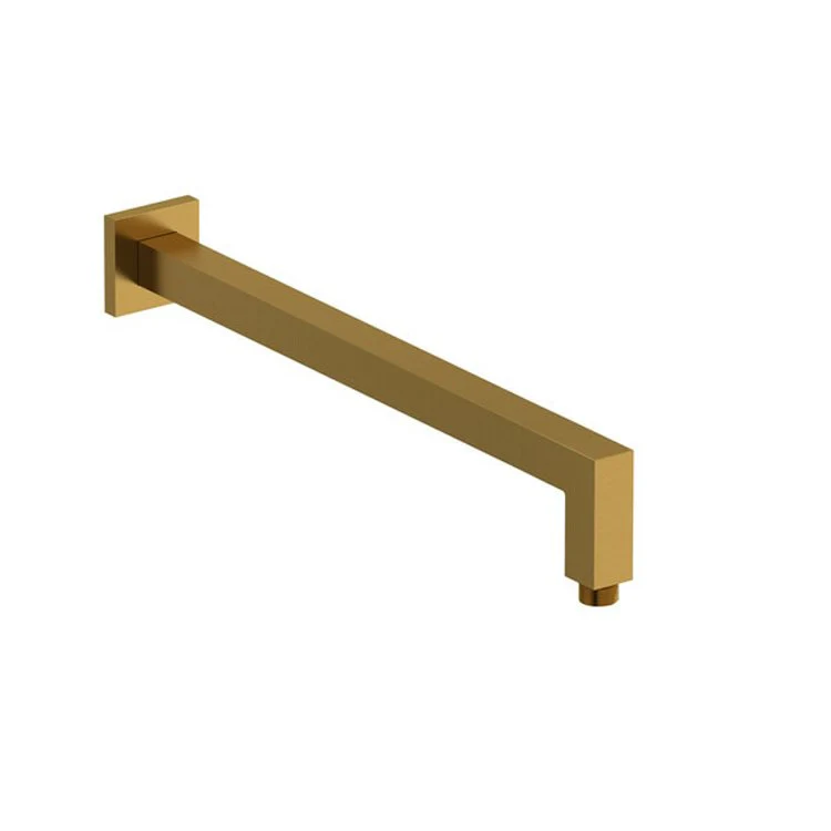 Shower Arm with Square Escutcheon and Square Flange Chrome 16 Inch 15-3/4 Inch 1/2 Inch Inlet MNPT Brass Wall Mount - Frankwebs