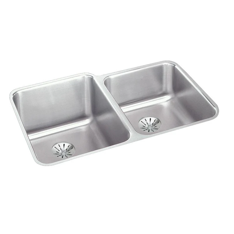 Kitchen Sink Lustertone Classic 31 x 21 Inch Double Bowl with Perfect Drain Lustrous Satin Undermount - Frankwebs