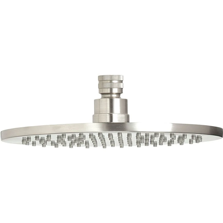 Showerhead 1 Function Ultra-Thin Round Contemporary Satin Nickel 8 Inch 2.0 Gallons per Minute 90 Self Cleaning Rubber Jets - Frankwebs