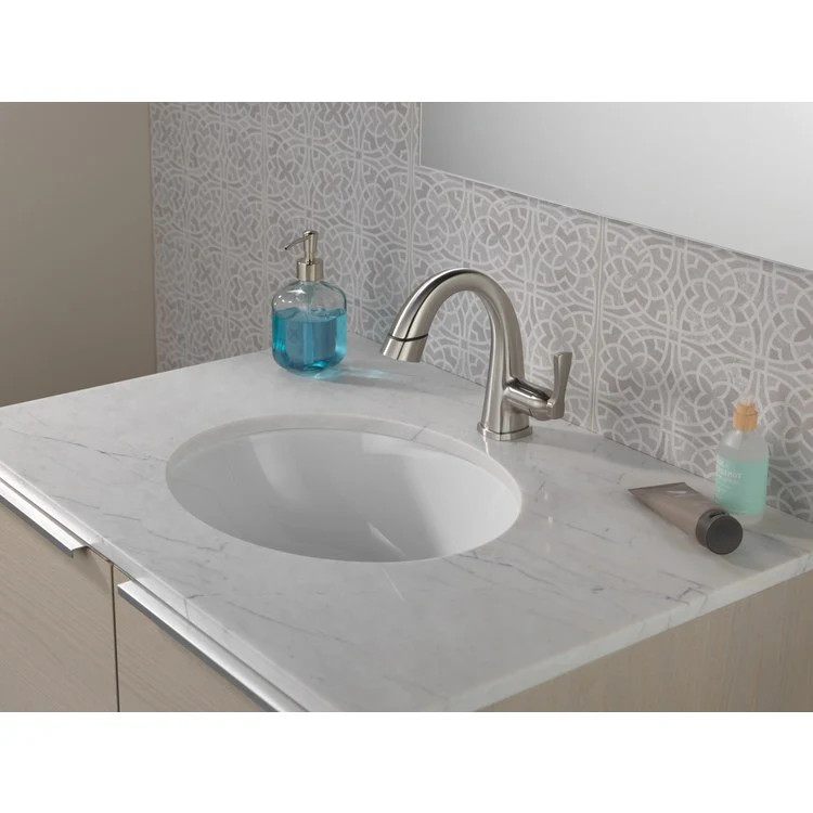 Lavatory Faucet Stryke 1 Lever ADA WaterSense Lumicoat Stainless Pull Down 1.2 Gallons per Minute - Frankwebs