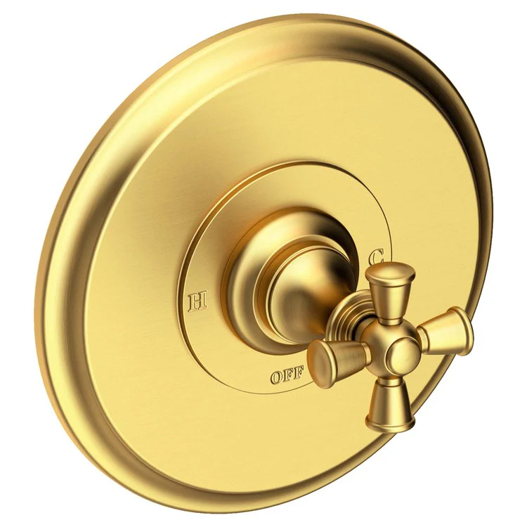 Pressure Balance Valve Trim Sutton Round 1 Cross Polished Gold PVD ADA Depth 4 Inch - Frankwebs