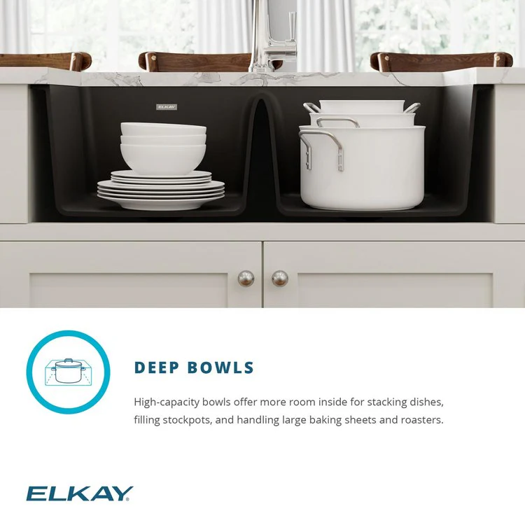 Kitchen Sink Quartz Classic 33 x 18.5 Inch Double Bowl Equal Kit with Faucet Mocha Undermount - Frankwebs