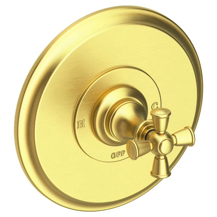 Pressure Balance Valve Trim Sutton Round 1 Cross Polished Gold PVD ADA Depth 4 Inch - Frankwebs