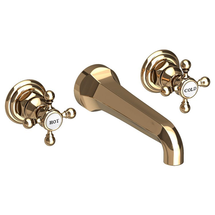 Lavatory Faucet Astor Wall Mount 8 Inch Spread 2 Cross ADA Watersense Flat Black 1.2 Gallons Per Minute Brass Less Drain Spout Reach 7-1/2 Inch - Frankwebs