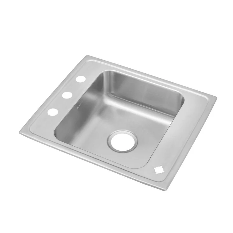 Classroom Sink Lustertone 22 x 19.5 Inch Single Bowl 2 Hole Lustrous Satin Drop-In Minimum Cabinet Size 27 Inch 7-1/2 Inch 18 Gauge Bottom Only Pads 64090012 Mounting Hardware Included for Countertops Up to 3/4IN - Frankwebs