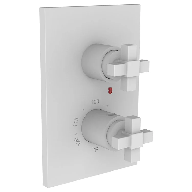 Thermostatic Trim Malvina Rectangular Plate 2 Cross Flat Black ADA for Luxtherm 1/2 Inch Rough Valve Face Plate Diverter and Temperature-Adjust Handles Brass - Frankwebs