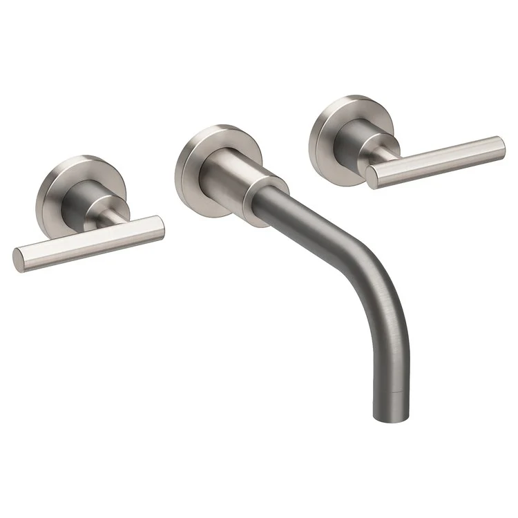 East Linear Two Handle Wall-Mount Bathroom Faucet with Lever Handles - Polished Chrome - Frankwebs