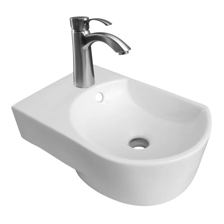 Lavatory Sink Ambia Wall Hung Right 16 Inch Circle White - Frankwebs