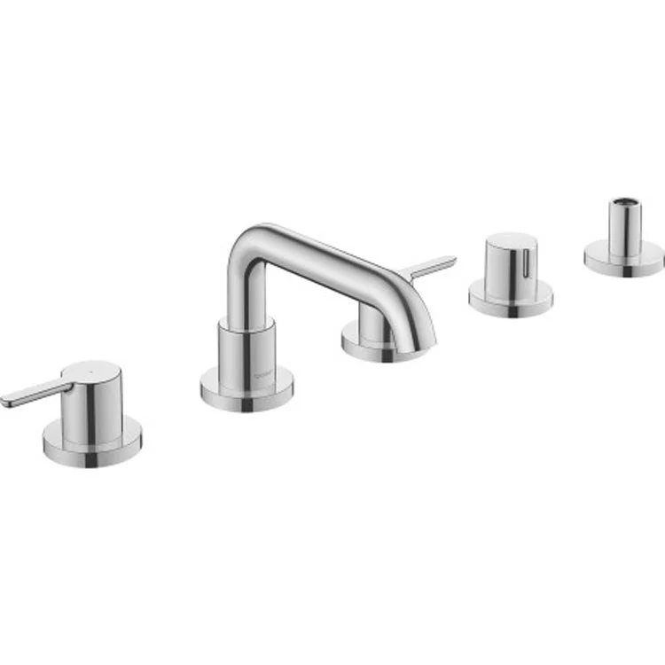 Roman Tub Trim C.1 90 Degree Ceramic Valves 2 Lever Chrome 8.7 Gallons per Minute - Frankwebs