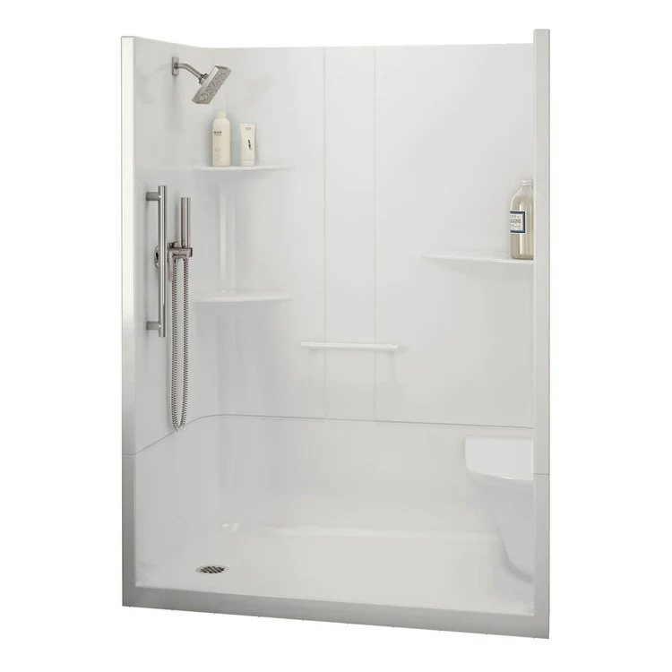 Shower Module Allia 60 x 34-1/2 x 79 Inch Acrylic White 2 Pieces Right Seat - Frankwebs