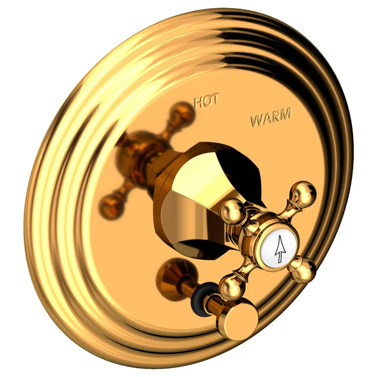 Metropole Pressure Balance Tub/Shower Valve Trim Only with Cross Handle - Antique Brass - Frankwebs