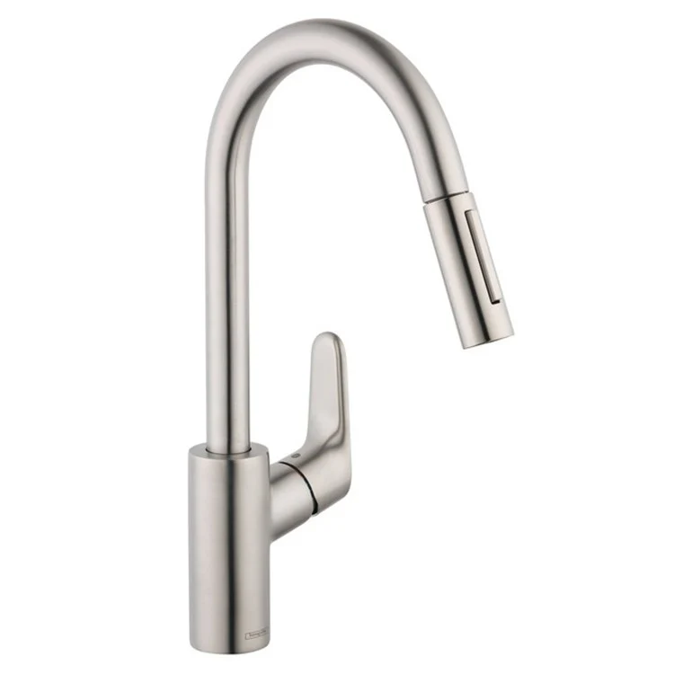 Kitchen Faucet Focus 1 Lever ADA Brushed Gold Optic Brass Pull Down 2 Function High Arc 150 Degree Swivel 1.75 Gallons per Minute - Frankwebs
