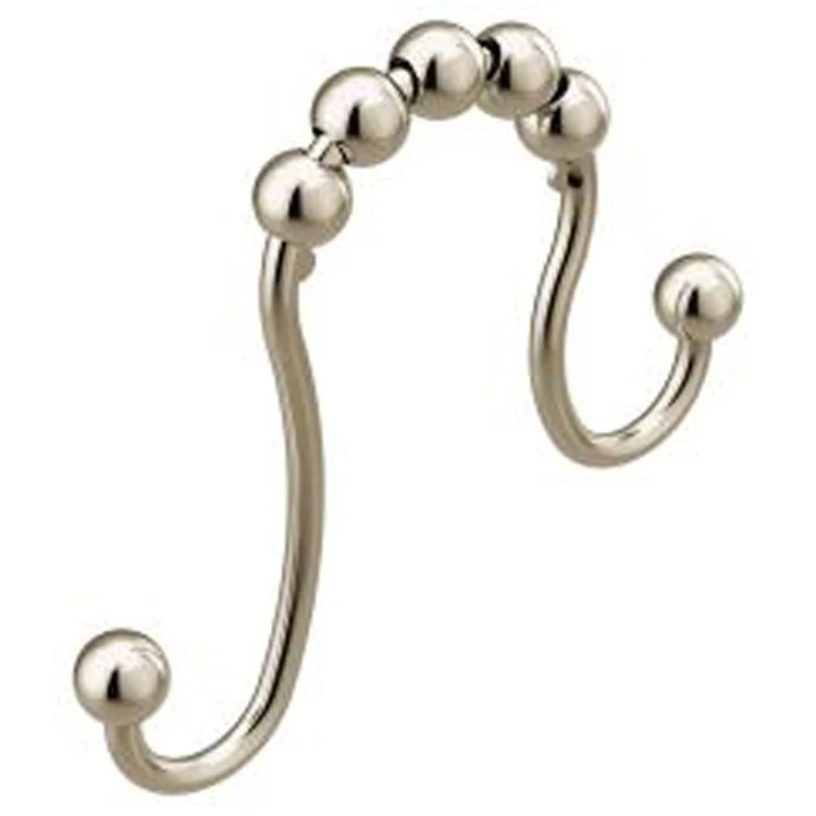 Double Hook Shower Curtain Rings with Rolling Ball Bearings Set of 12 - Frankwebs