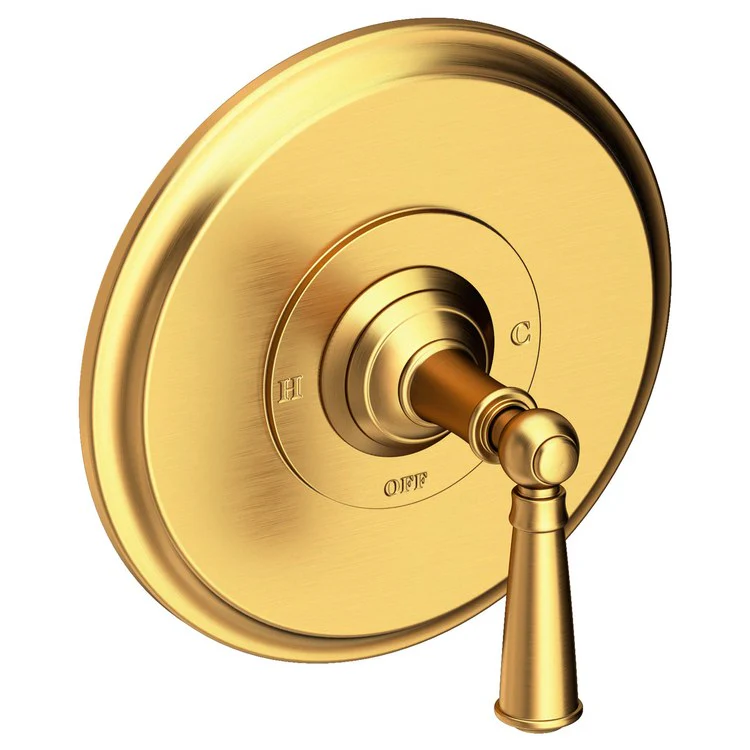 Pressure Balance Valve Trim Aylesbury Round 1 Lever Polished Brass Uncoated Living ADA Depth 4 Inch - Frankwebs