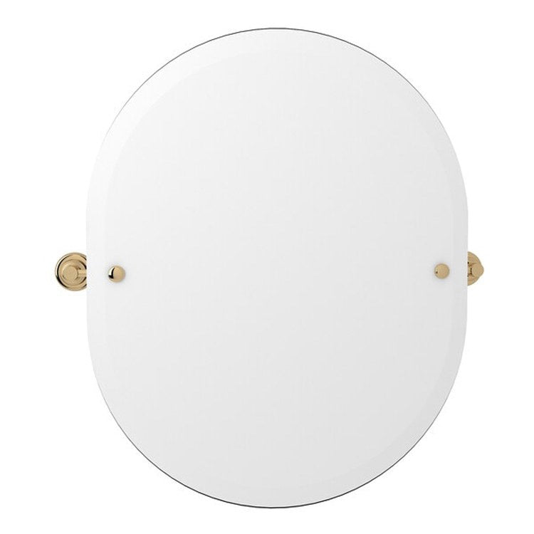 Mirror Holborn 25 Inch Satin Nickel Wall Mount Oval Beveled Edges - Frankwebs