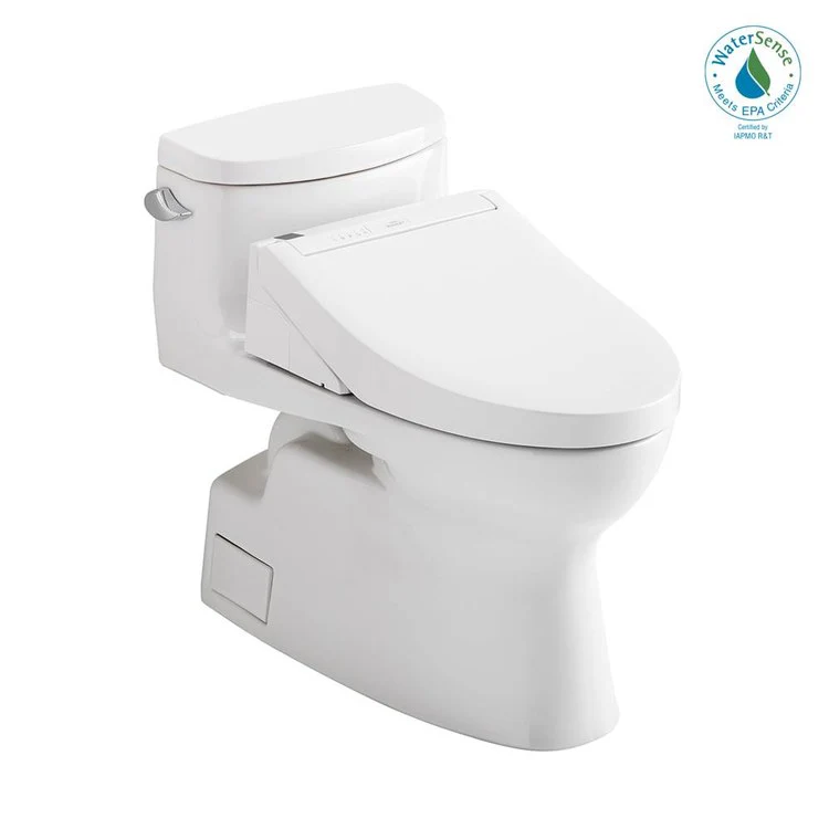 Toilet Carolina II 1 Pieces Universal Height Cotton Elongated 25-5/8 Inch 1.28GPF 12 Inch Rough-In Tornado Left Hand Washlet+C5 - Frankwebs