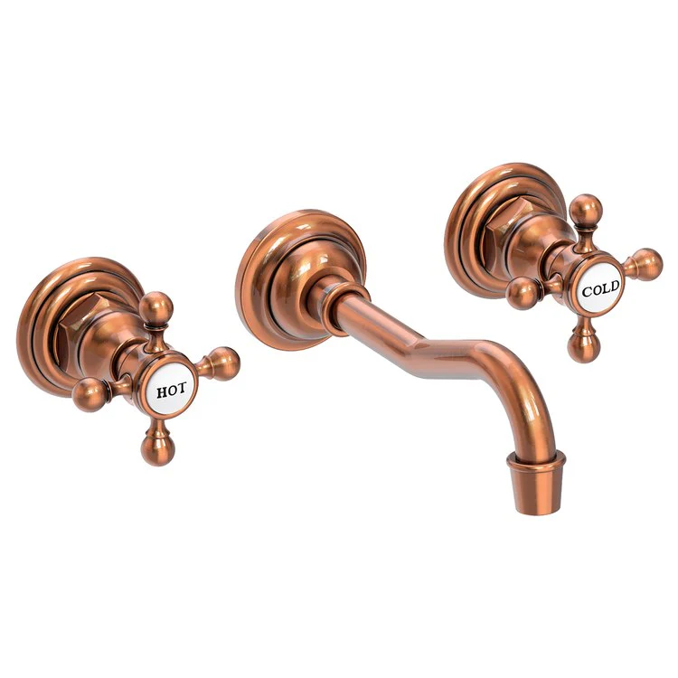 Lavatory Trim Chesterfield Wall Mount 2 Cross Polished Gold PVD ADA WaterSense 1.2 Gallons per Minute - Frankwebs