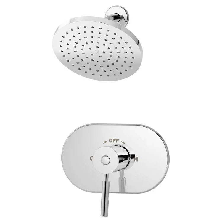 Shower Trim Sereno Round 1 Lever Polished Chrome ADA 1.5 Gallons per Minute 1 Function Round Showerhead - Frankwebs