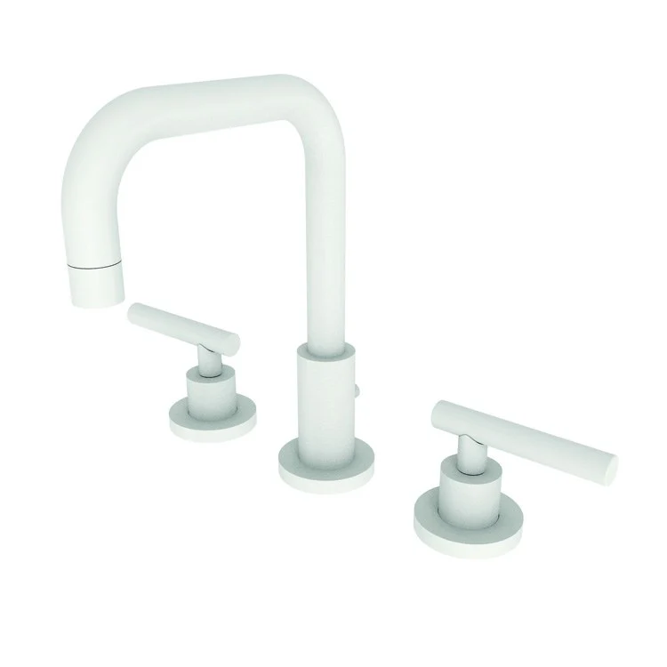 Lavatory Faucet East Square Widespread 8 to 20 Inch Spread 2 Lever ADA WaterSense White 1.2 Gallons Per Minute Brass Pop-Up with Tailpiece Spout Reach 6-1/8 Inch - Frankwebs