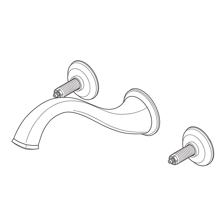 Charlotte Two Handle Wall-Mount Bathroom Faucet without Handles - Frankwebs