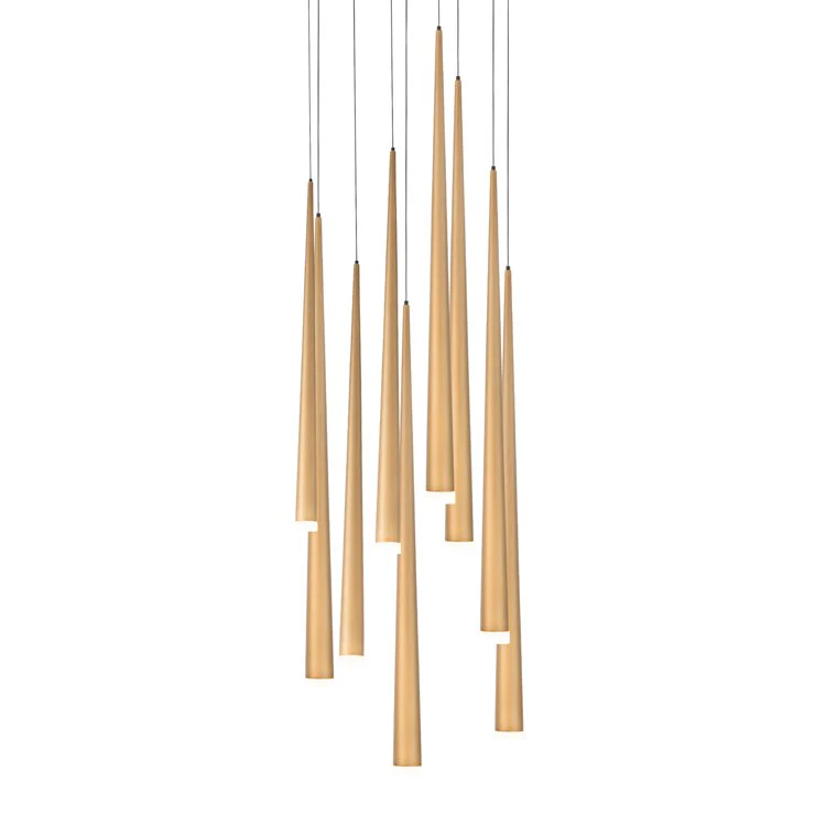 Cascade Nine-Light LED Etched Glass Round Chandelier 3500K - Frankwebs