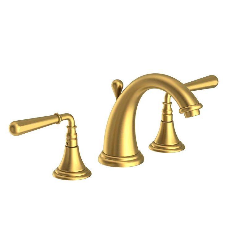 Lavatory Faucet Bevelle Widespread 8 to 20 Inch Spread 2 Lever ADA Satin Gold PVD 1.2 Gallons per Minute Brass Spout Height 4-1/8 Inch - Frankwebs