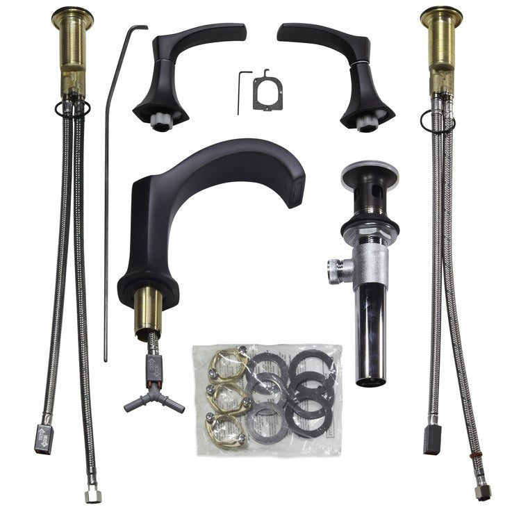 Locarno Two Handle Widespread Bathroom Sink Faucet with Drain - Frankwebs