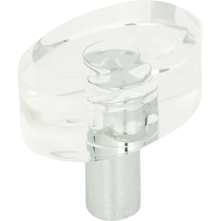 Knob Atlas Optimism Oval Polished Chrome Lucite & Brass 1-1/2 Inch - Frankwebs